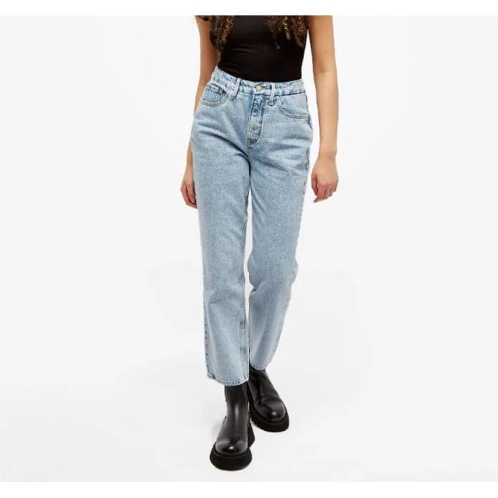 Good American 90s Duster Indigo High Rise Crop Straight Leg Jeans NEW 15 PLUS